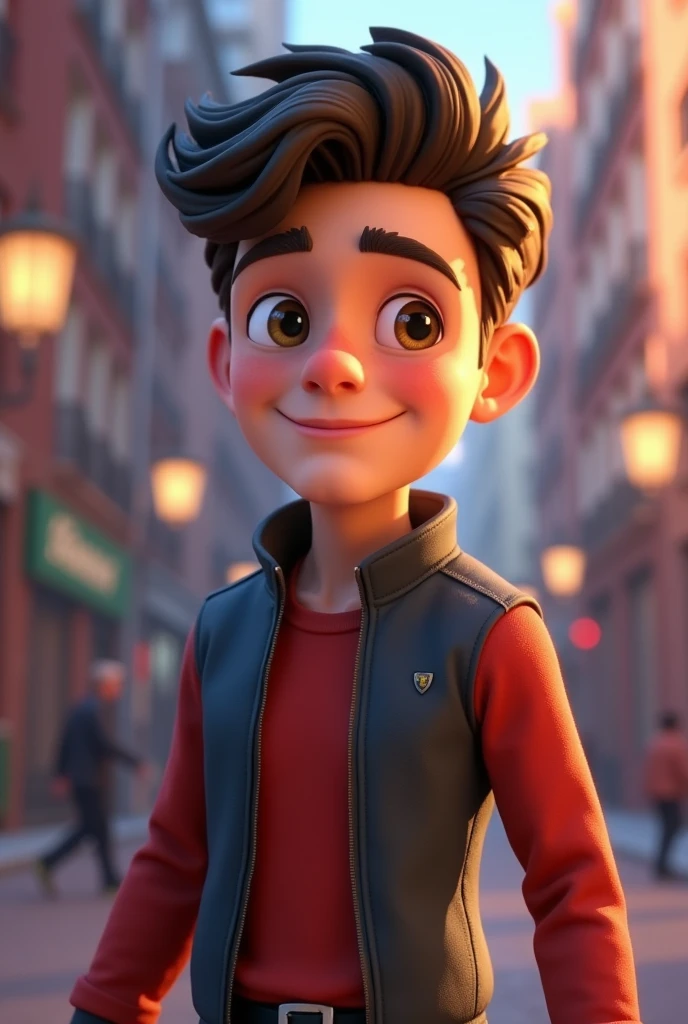 Create a non-realistic young and intelligent man character from a Marvel cartoon style animated film, with high quality, best qualityer