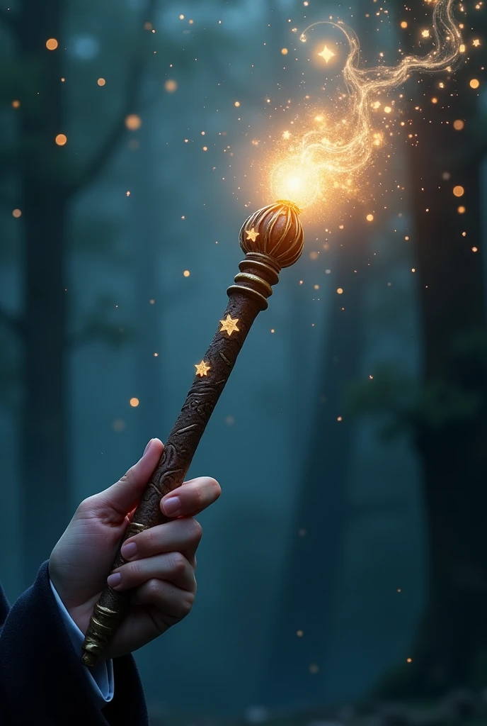 A magic wand with stars