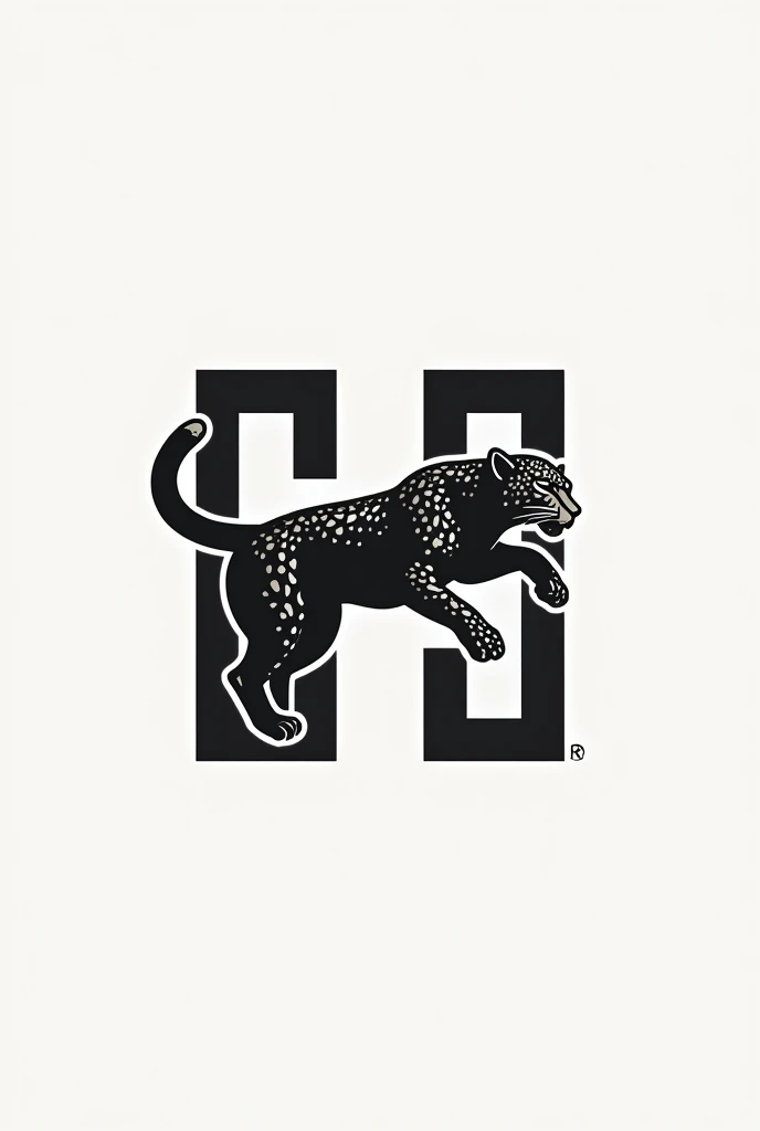 help create art combination human most world trick sketch of leopard and letter H to look as they joined structure logo for something