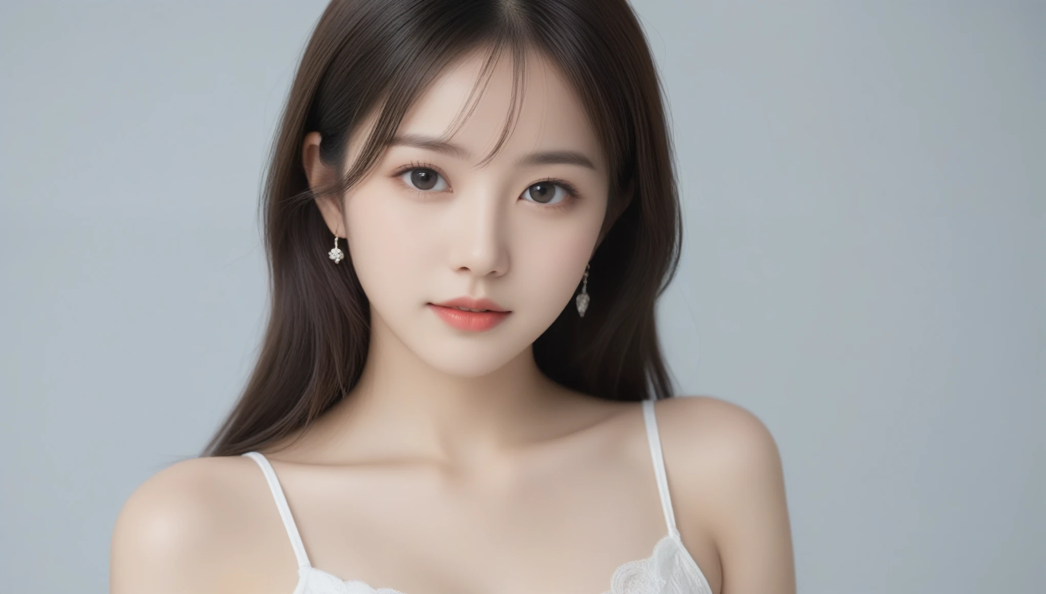 8k, Ultra-high resolution, Highest quality, masterpiece, 三分割法によるphotograph,Surreal, photograph, 1 Girl, (16 years old:1.3), pretty girl, Cute Face, 細部までBeautiful Eyes, 細かくdetailedに,masterpiece,One Girl:1.2,Japanese female announcer,cowboy shot,Serious expression,Black short hair,Short ponytail,Super Beautiful Girl 4,((1 girl:1.4)),Shine, Natural skin texture、(Stylish clothes:1.4)、(Sexy Costumes:1.4)、(Beautiful breastsを強調する衣装:1.4)、Attractive girl、16 years old、(Perfect female body:1.4)、(女の子のポートレートphotograph:1.4)、(Photorealistic images:1.4),Fantasy art,(Beautiful Face:1.4)、Beautiful breasts,Beautiful and attractive eyes、Beautiful Eyes、(Tight waist:1.4)、(9 Beautiful girls with perfect body proportions:1.4),Red lips,(choker:1.4、necklace:1.4、Earrings:1.4),Looking at the audience,(((Ideal body type))),A-cup small breasts :2,、Portraiture:2、Perfect Anatomy、鮮明なdetailed、detailed,Fashion magazine cover,Thin lips,Gray background ,完璧でBeautiful Face ,完璧でCute Face, Skin with attention to detail, Perfect limbs、Narrow waist,Looking at the audience,(((Ideal body type))),A cup small breasts :2,Portraiture:2,Perfect Anatomy,鮮明なdetailed,detailed,Surreal,Light and shadow,spotlight
