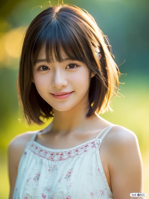 (((masterpiece))), Highest quality, Ultra-detailed, Very detailed, Detailed Background, light, Very beautiful girl, Japanese, 20th Generation, Detailed face, alone, smile, (whole body:1.3), (short hair:1.2), bangs, ((Fuller lips)), (Perfect body:1.1), ((Fashionable clothes)), Sunrise glow, summer, In 8K, wallpaper, wonderful, In detail, Very detailed, Ultra-high resolution, Very detailed, Pure erotic face, Very detailed目と顔, Beautiful attention to detail, Very detailed皮膚, No makeup, (Natural Skin),