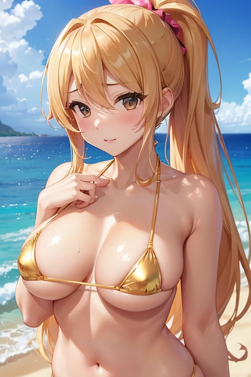 (((Upper Body))、(((Accentuate your breasts、Shiny underwear、、Sexy Micro Bikini)))、Highest quality, 8k, masterpiece :1.3)), whole body, Sharp focus :One Girl,Glowing Skin,SSexy pose,Highest quality,Tabletop,shape,Very delicate and beautiful,Hmph,8k壁紙,wonderful,In detail,Official Art,Very detailedなティッカーUnity 8k壁紙,Incredibly ridiculous,Large file size,Very detailedな,High resolution,Very detailed,Beautiful detailed girl,Realistic,X-ray,The queue is full,(((Sexy Micro Bikini)))、(((Big Breasts、Golden Hair、Sexy Micro Bikini))、(((Ocean、Sandy Beach、Hawaii)))、Stand upright、Cleavage , ((Long golden hair、))、Sexy Micro Bikini、Sexy pose、Hairstyle: Long hair、both hands、Hairstyle: Ponytail