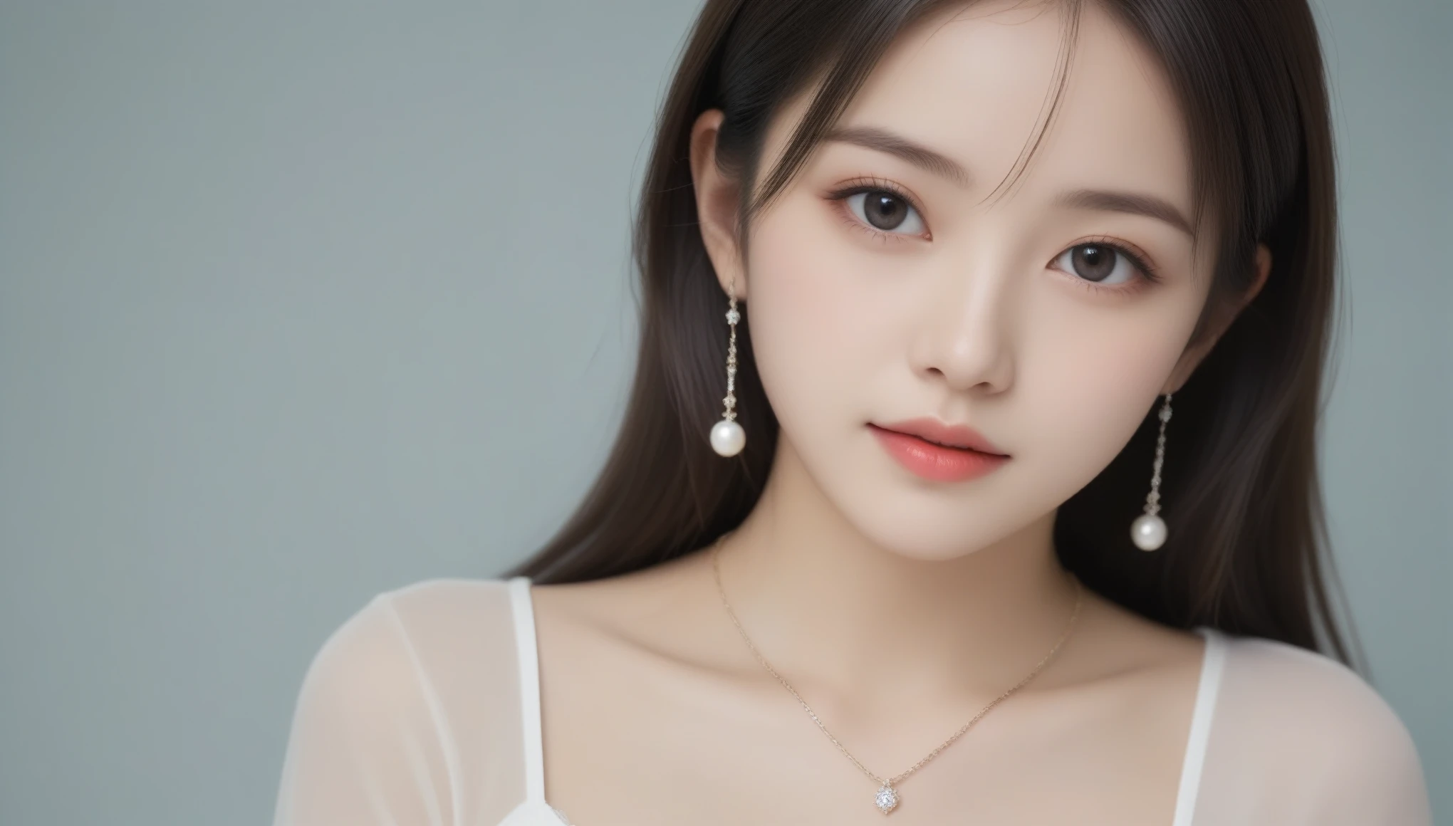 8k, Ultra-high resolution, Highest quality, masterpiece, 三分割法によるphotograph,Surreal, photograph, 1 Girl, (:1.3), pretty girl, Cute Face, 細部までBeautiful Eyes, 細かくdetailedに,masterpiece,One Girl:1.2,Japanese female announcer,extream close up,blank expression,Black Hair,Side undercut,Super Beautiful Girl 4,((1 girl:1.4)),Shine, Natural skin texture、(Stylish clothes:1.4)、(Sexy Costumes:1.4)、(Beautiful breastsを強調する衣装:1.4)、Attractive girl、16 years oldmale body:1.4)、(女の子のポートレートphotograph:1.4Photorealistic images:1.4),Fantasy art,(Beautiful Face:1.4)、Beautiful breasts,Beautiful and attractive eyes、Beautiful Eyes、(Tight waist:1.4)、(9 Beautiful girls with perfect body proportions:1.4),Red lips,(choker:1.4、necklace:1.4、Earrings:1.4),Looking at the audience,(((Ideal body type))),A-cup small breasts :2,、Portraiture:2、Perfect Anatomy、鮮明なdetailed、detailed,Fashion magazine cover,Thin lips,Gray background ,完璧でBeautiful Face ,完璧でCute Face, Skin with attention to detail, Perfect limbs、Narrow waist,Looking at the audience,(((Ideal body type))),A cup small breasts :2,Portraiture:2,Perfect Anatomy,鮮明なdetailed,detailed,Surreal,Light and shadow,spotlight