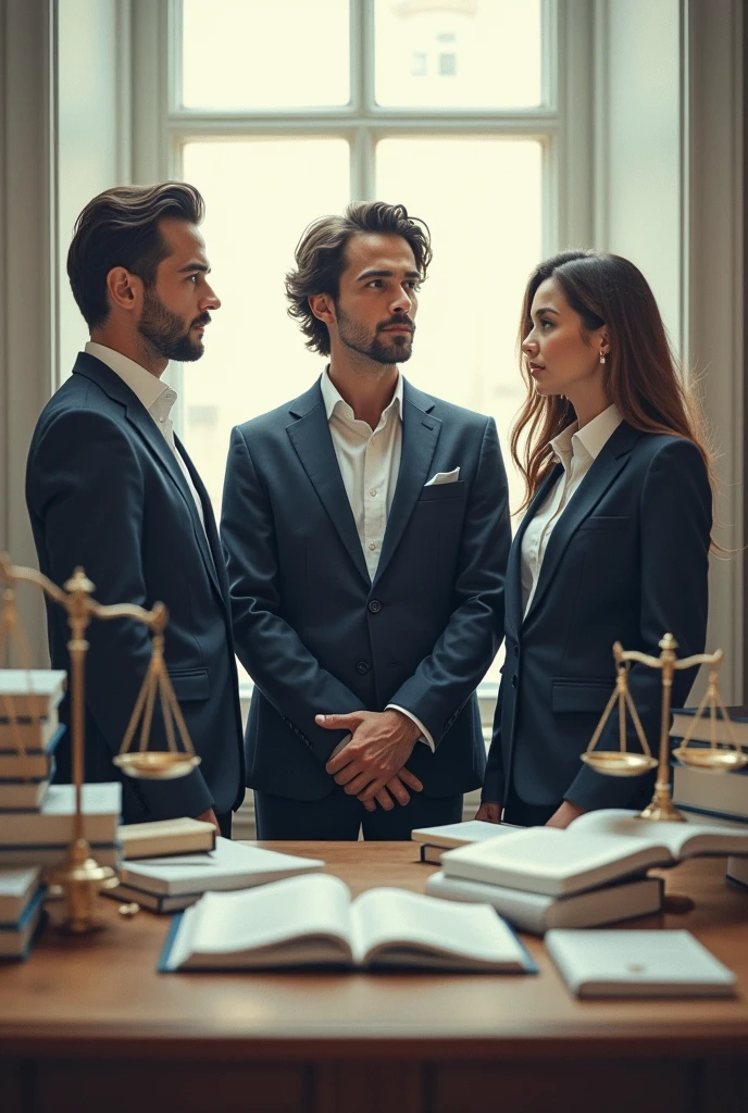 make a rectangular png image with things that refer to psychology and law, the horizontal image
