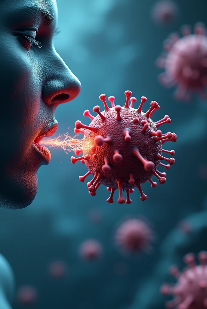 virus entering through the nose animated 
