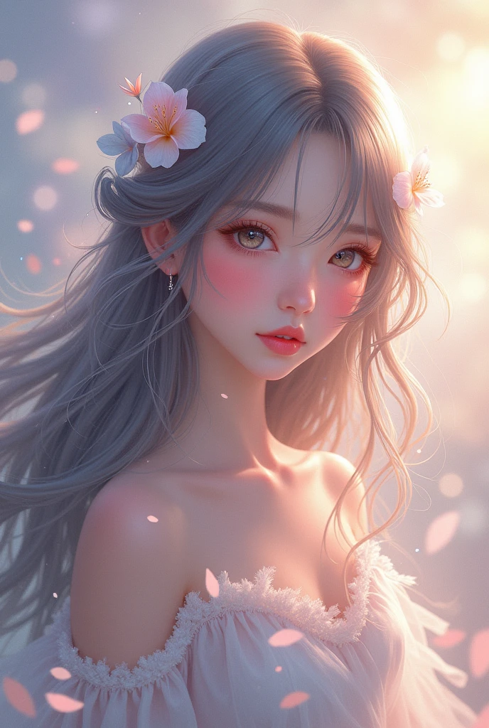 Beautiful cute, long haired, beautiful background, discord profile