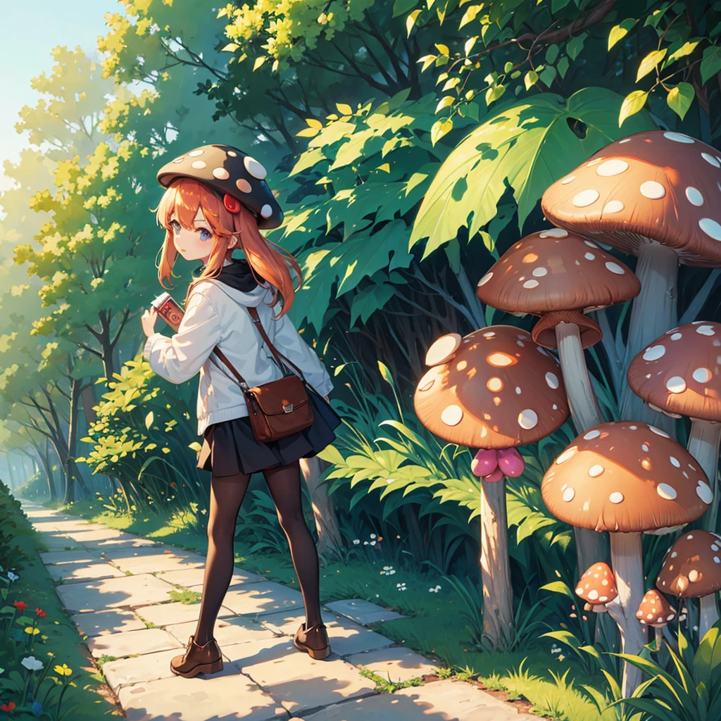 Humanization mushroom . (Girl in a mushroom cap)