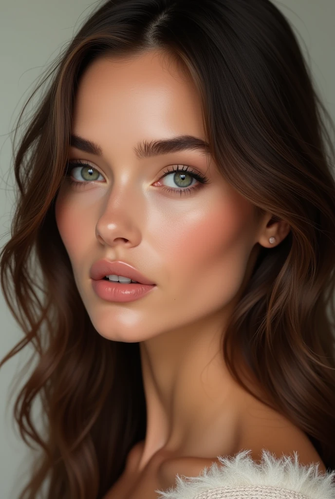 Generate the Victoria’s Secret model Miranda Kerr with a nice perfect thin nose