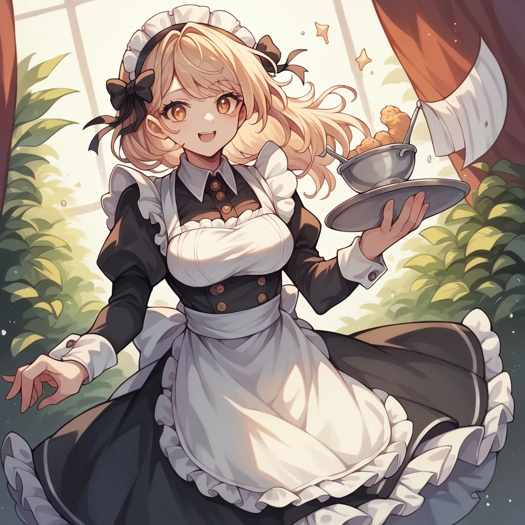 score_9, score_8_superior, score_7_superior (score_9:0.9),score_8_superior,score_7_superior,Anime Style,evaluation_Safety,(PDXL),Maid's Headdress,lira,Maid clothes,One girl,alone,View your viewers,Elf Ears,Medium chest,Black Hair,robot,