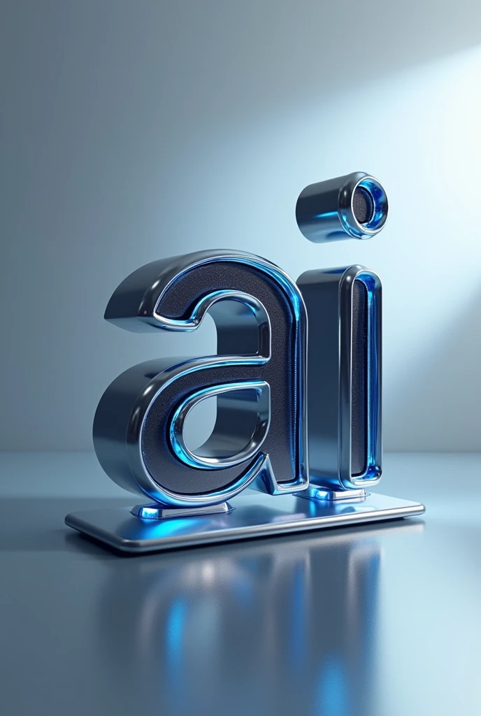 Create a 3D logo with the text 'ai Talha bagwan' in a modern and sleek design. The ' Talha bagwan' should be prominent, symbolizing artificial intelligence, with a futuristic font. Use metallic or gradient colors to give the logo a tech-inspired feel. Incorporate subtle light reflections and shadows to enhance the 3D effect, making the text appear as if it's floating or emerging from the surface."