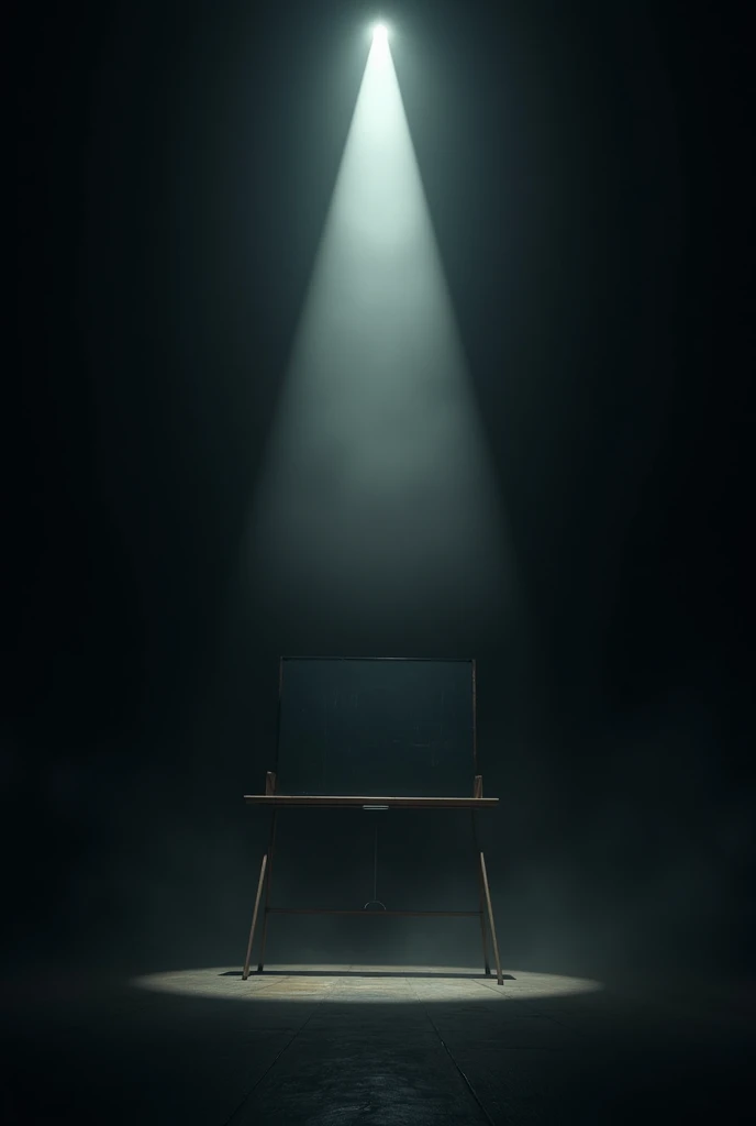 A dark blackboard with a ray of light illuminating it