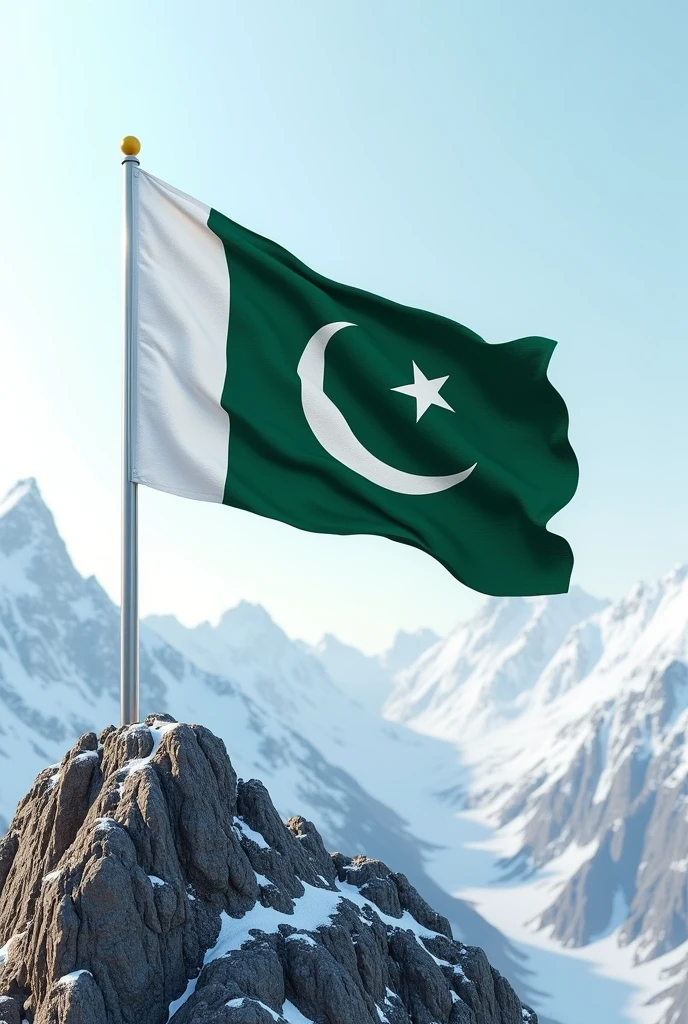 3d Pakistan flag stand at mountain on top