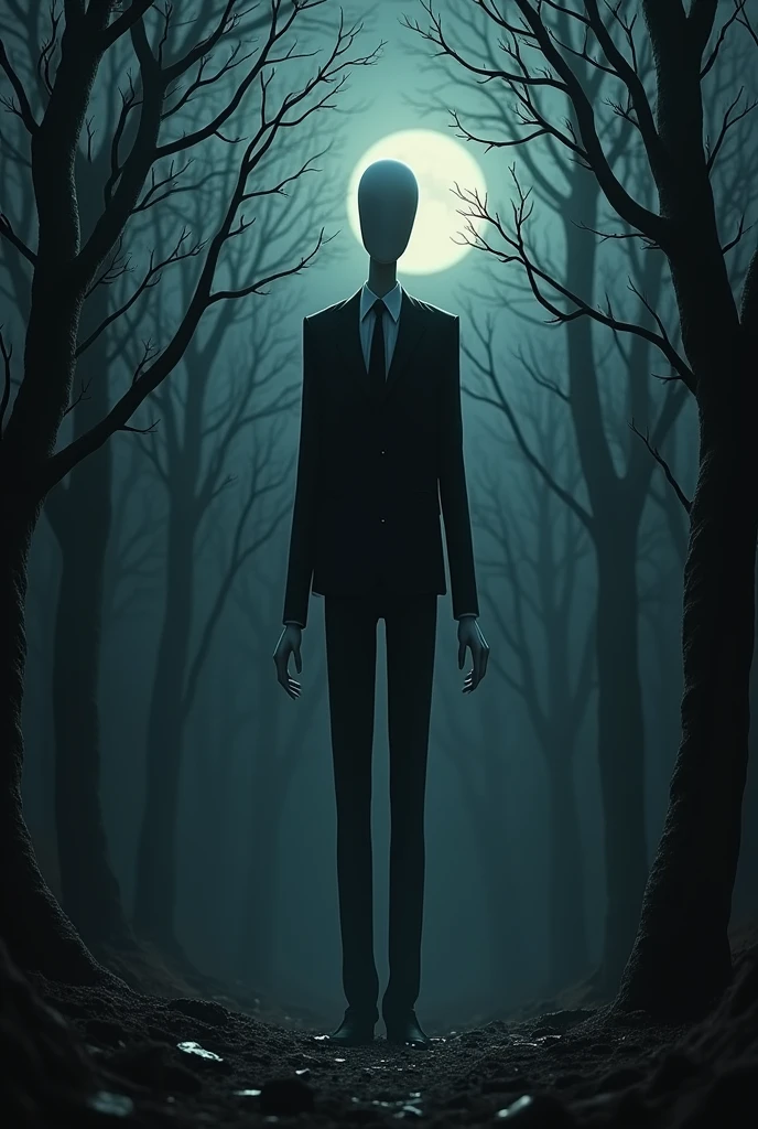 Slender Man at night
