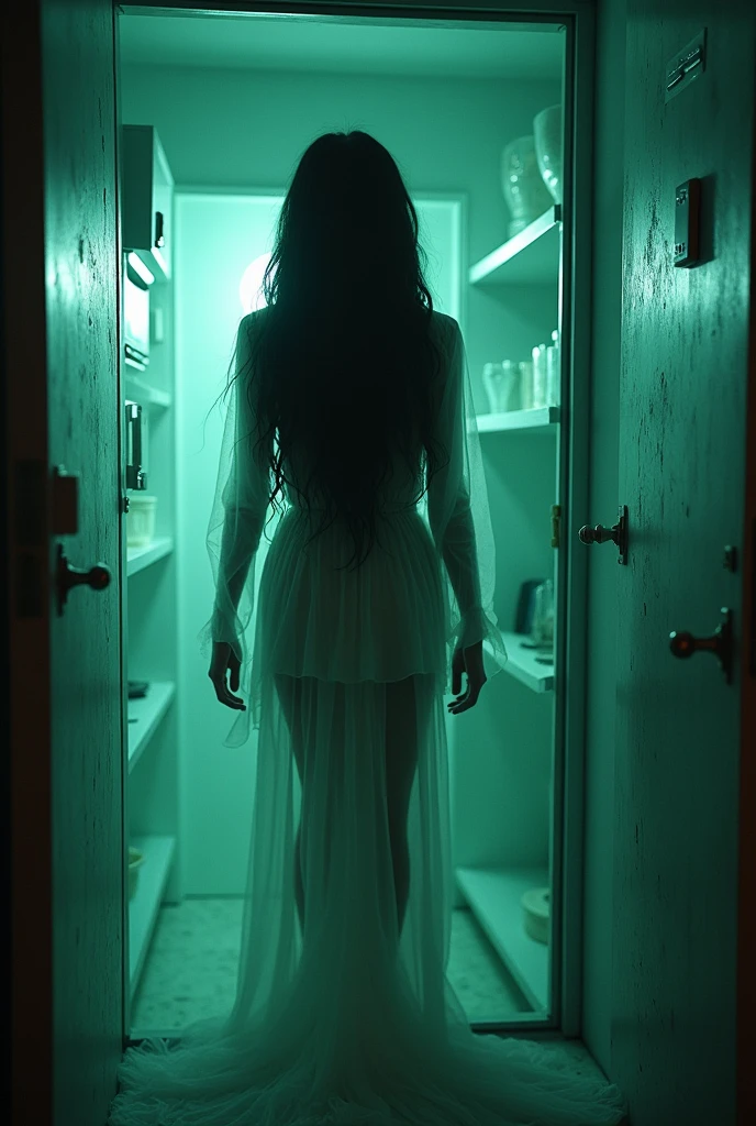 samara terror coming out of a refrigerator screen