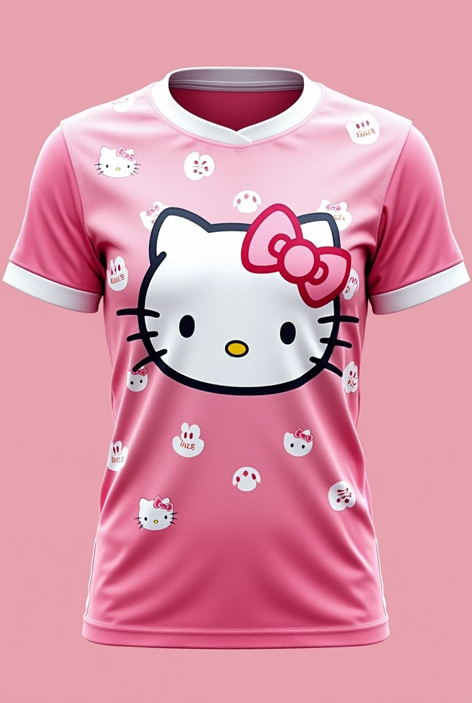 Pink hello kitty themed team shirt