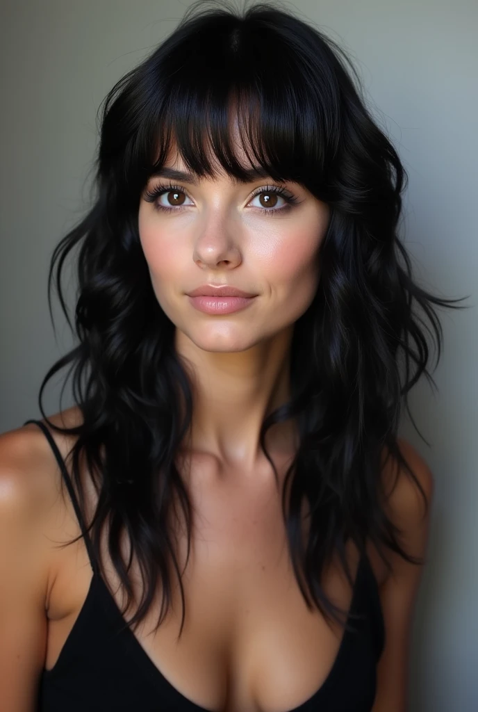 just reduce the hair length and make the hair black.
