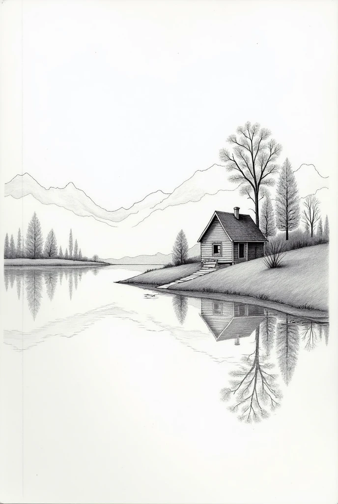 Drawing a lake landscape with a house is a great way to practice your illustration skills and explore composition.. We'll break down the process into detailed steps to help you create a beautiful, balanced drawing..

### Materials Needed:
- Drawing paper - Pencil (preferably 2B or HB)
- Eraser - Pens or colored pencils (optional para colorir)
- Ruler (optional)

### Stage 1: Initial Sketch 1. **Plan the Composition**:
   - Before you start drawing, Think about the arrangement of the elements. Decide where the lake, the house and other elements, such as trees or mountains, will be located.

2. **Draw the Outline of the Lake**:
   - Start by drawing a horizontal line for the horizon. Below this line, draw the outline of the lake. The lake can be represented by an oval or irregular shape, depending on the style you want. Keep the bottom of the pond shape wider and the top narrower to give a natural effect.

3. **Add Home**:
   - Choose a location for the house, usually in a position slightly off center to create visual balance. Draw a basic shape for the house, like a rectangle for the main body and a triangle or pyramid for the roof.

### Stage 2: Detail 1. **Draw the House Structure**:
   - Add details to the house, like windows, doors and the roof. If the house has a chimney or other architectural elements, include them here. Don't forget to add a pathway leading from the house to the lake if you want an added touch..

2. **Create the Horizon Line**:
   - No horizon, You can add some additional elements, like distant mountains or trees, to create depth.

3. **Draw the Reflection in the Lake**:
   - The reflection of the house and trees in the lake can be drawn as soft, distorted lines, following the contour of the lake. Use softer, slightly blurred lines to simulate the effect of water..

### Stage 3: Adding Details 1