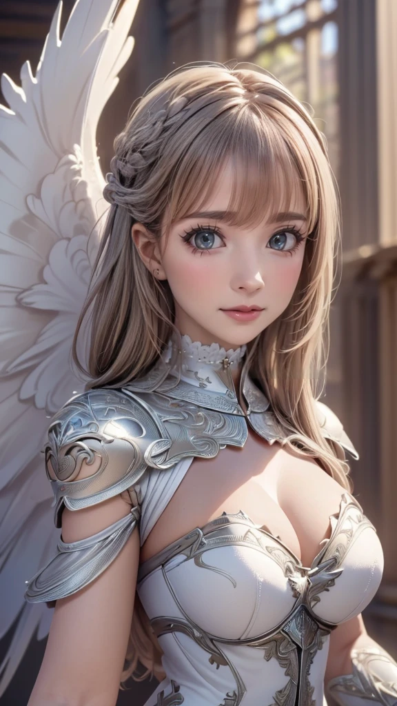 from below,angel armor,(fly down from the sky:1.5),(random hairstyle),(Highest image quality,(8k),ultra-realistic,best quality, high quality, high definition, high quality texture,high detail,beautiful detailed,fine detailed,extremely detailed cg,detailed texture,a realistic representation of the face,masterpiece,Sense of presence)