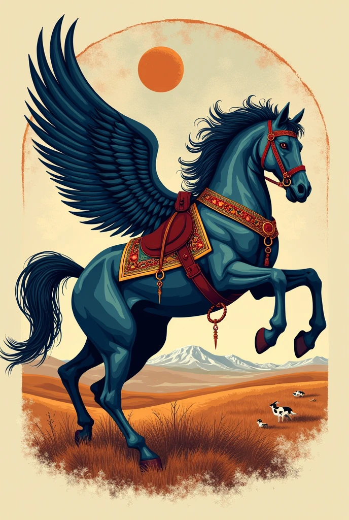 Create a sample design for a Kazakh clothing brand called &quot;Tulpar&quot;