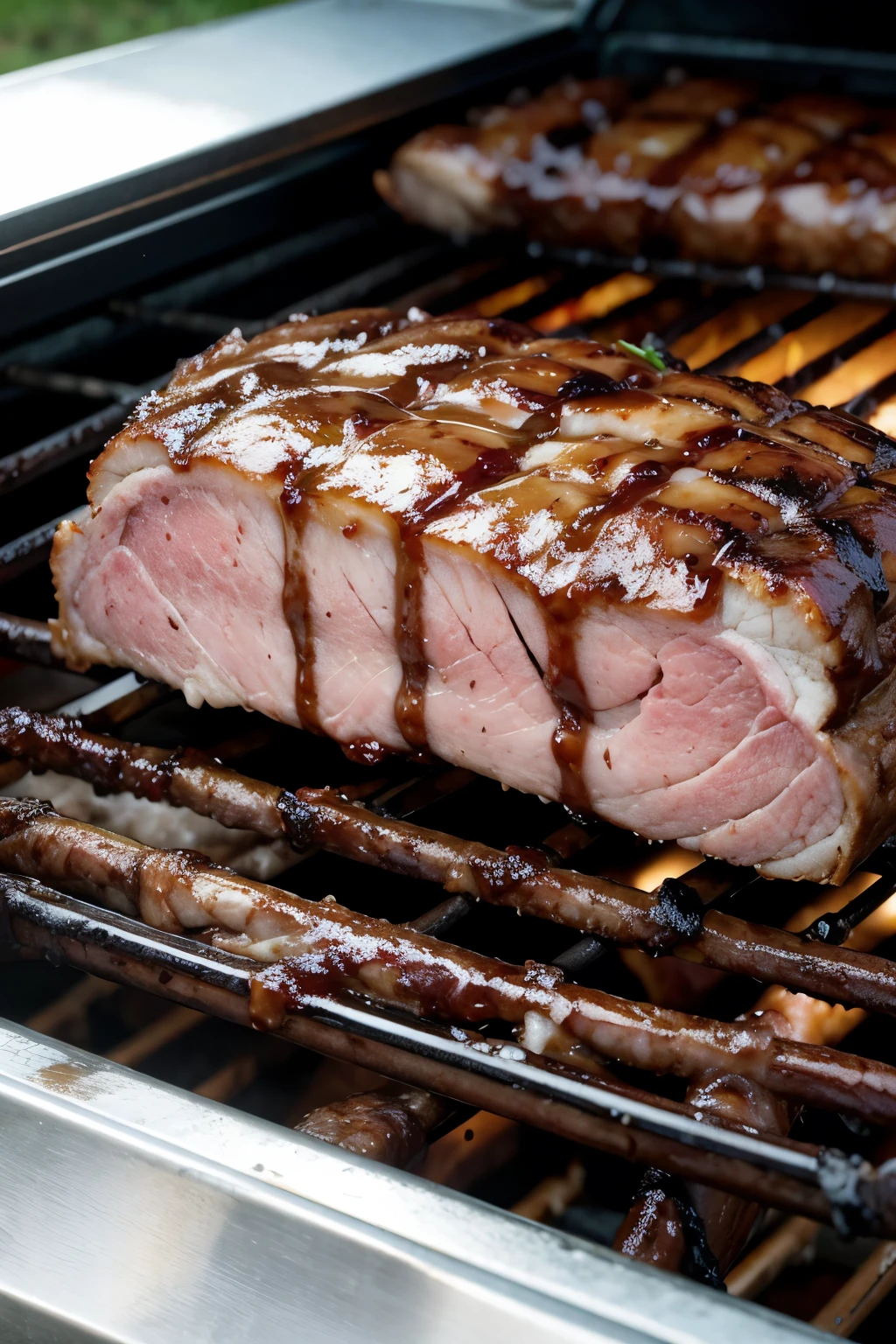 juicy meat on the barbecue