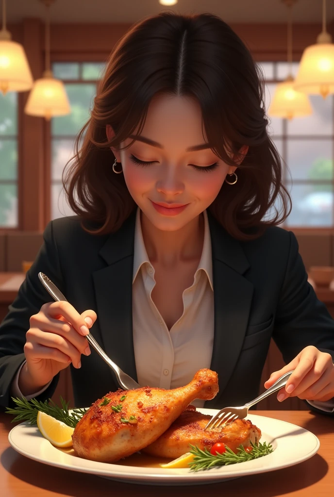 Person eating chicken jarris