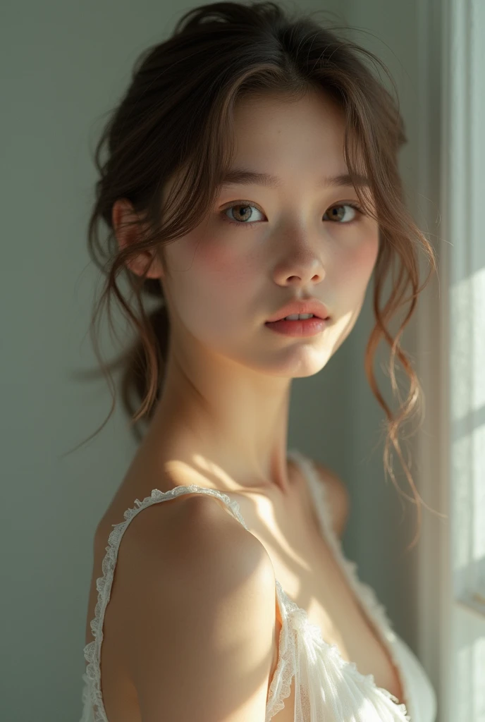 ((1 Russian woman)), (Read Manzanares) (Teen model, 13 years, young)), unearthly beauty, slim,firm breasts, soft light, ((David Hamilton style)), Without clothing, close-up photo, full length , masterpiece, 最high quality, photorealistic, 8 K, a high resolution, detailed skin, 8 K ウルトラHD, Digital SLR camera, soft lighting, high quality, granularity, Fujifilm XT3