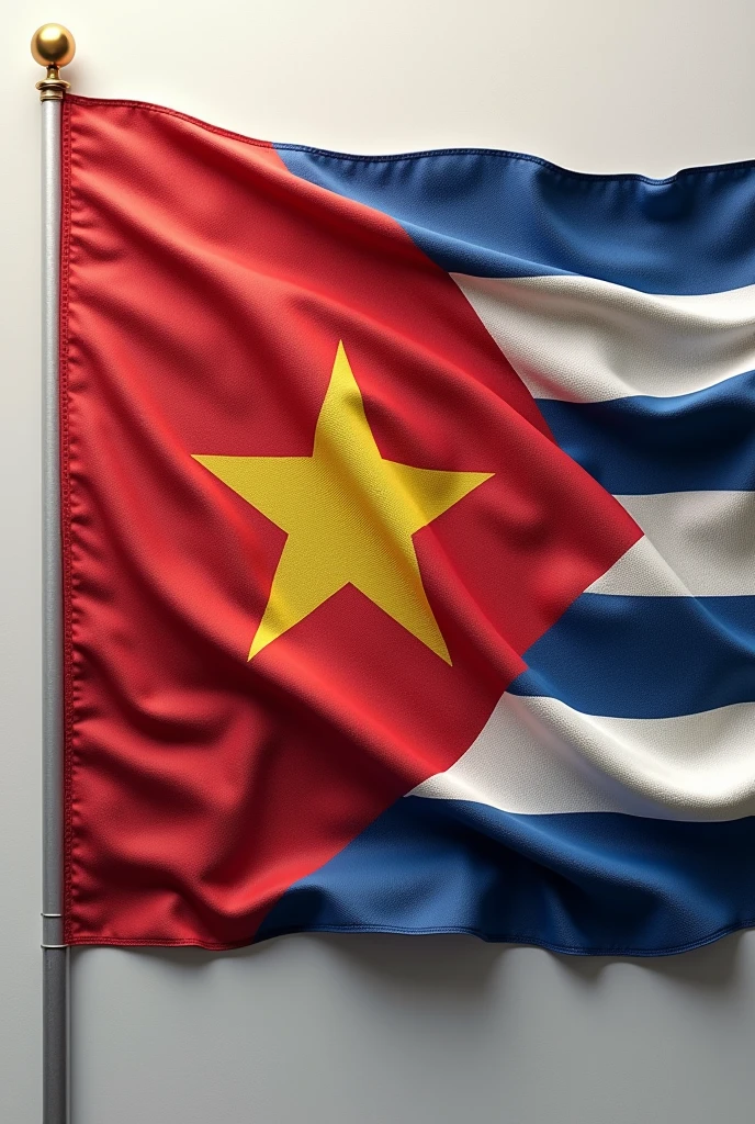 mix the flag of Cuba and Vietnam