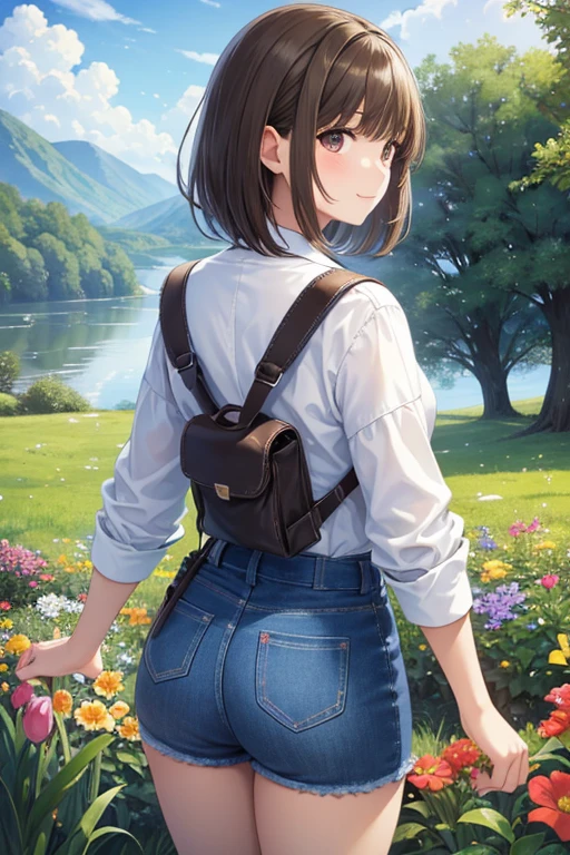 anegasaki nene、Shiny brown hair, short hair, (Beautiful brown eyes、Sparkling eyes, Fine grain)、smile、Ultra-detailed eyes、Very detailedな顔, Very detailedな目,


Highest quality、masterpiece、High sensitivity、High resolution、A wooden picture frame is placed on a tripod in a wide grassland filled with colorful flowers., フレーム内の景色はVery detailedな写真です, The scenery outside the frame is an anime-style photo., Back view of a woman looking into a picture frame, Hiker style woman, Tight denim, A strange worldview, Parallel World Style, Distortion of Space, (masterpiece:1.4), (Highest quality:1.4), Very detailed, Complex, Very detailedな, shape,colorful, Colorized,