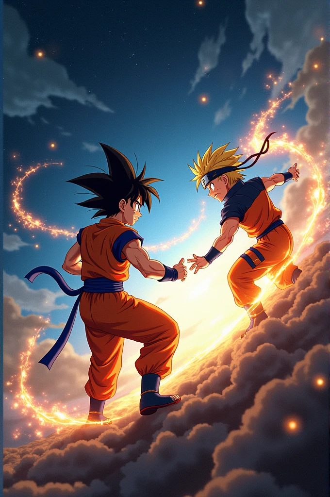 Have Goku fighting Naruto in space