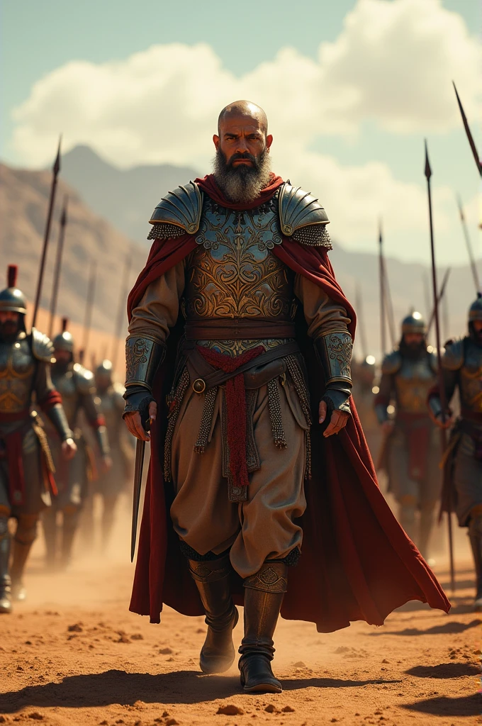 Muslim commander with his army