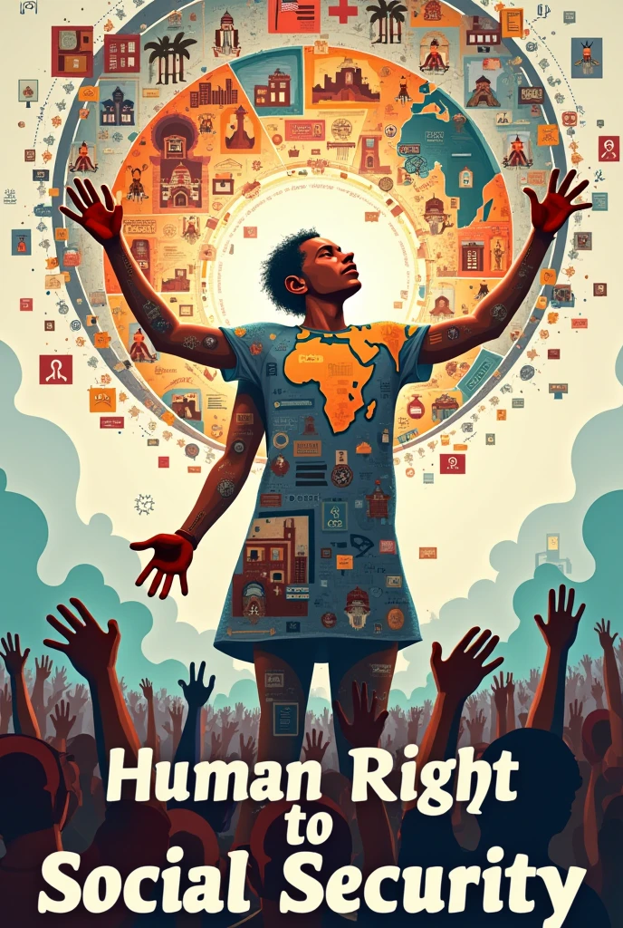 Create an image for a poster about Every person has the right to social security
