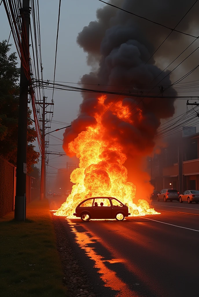 religious group, again 2024, explosion, exploded car, Street, São Paulo,