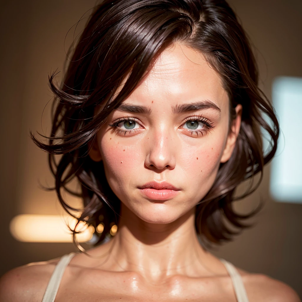 beautiful italian woman, short wavy hair, detailed face, intricate hairstyle, natural lighting, cinematic, warm color palette, high quality portrait, photorealistic, masterpiece, 8k, extremely detailed, sharp focus, realistic skin texture, chiaroscuro lighting, dramatic shadows, glamorous, elegant, serene expression


