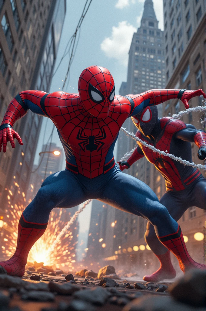 Spiderman fighting