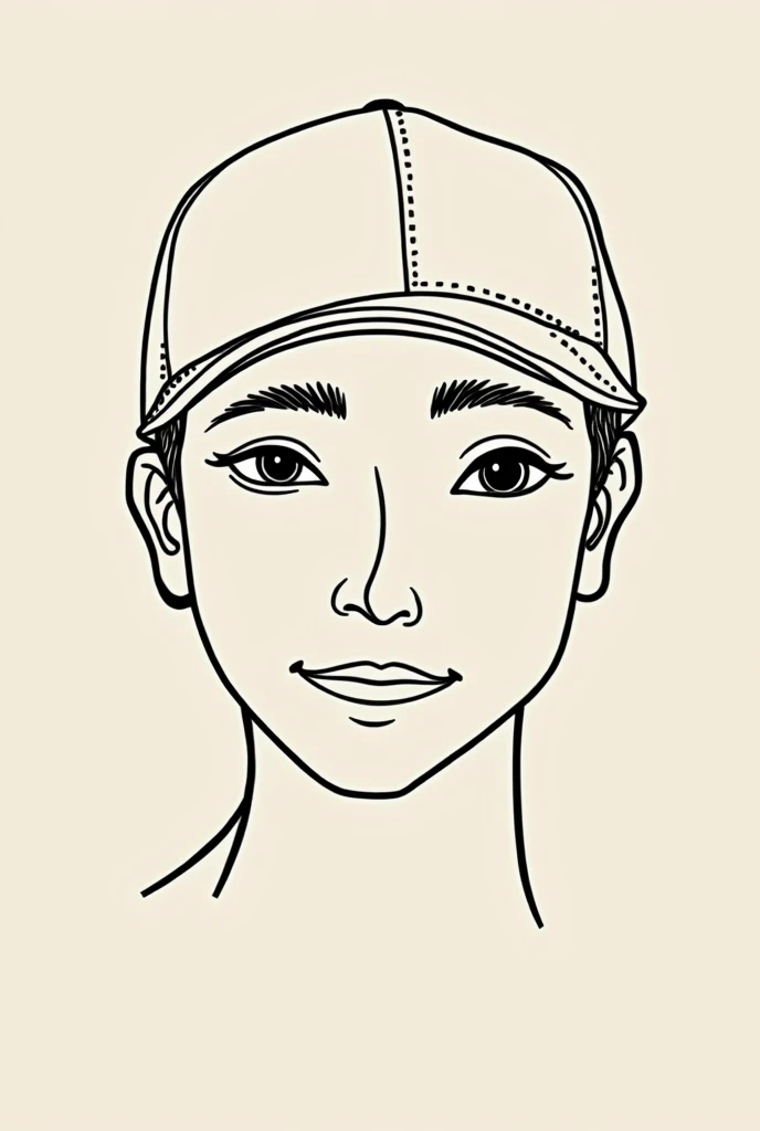 I want to create an image of a face with a cap so that the image is only with lines