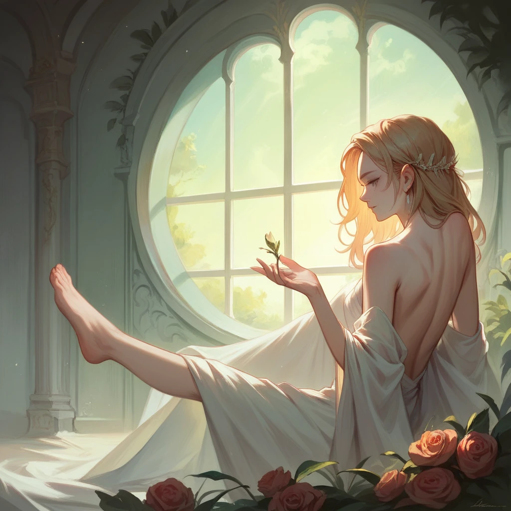 Masterpiece, high quality, top quality, highly detailed, extremely detailed, ultra-realistic, 4K, 8K, 16K, delicate anime style illustration. Cinematic lighting, graceful and beautiful painting with the theme of "feet".