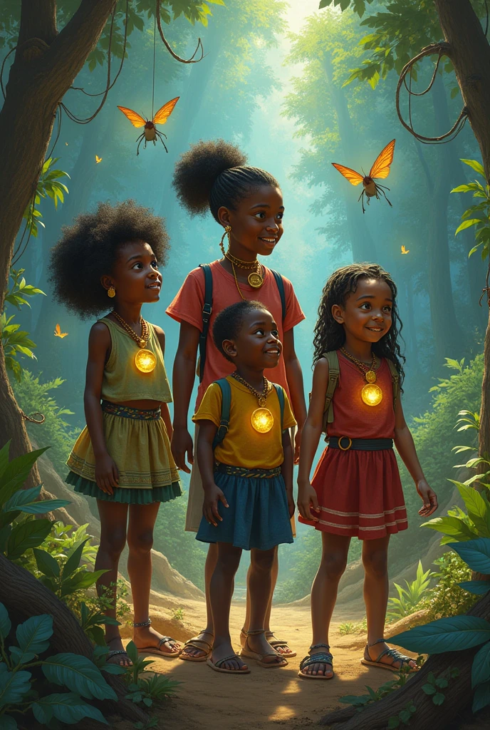 Orlu, Sunny, Chichi and Sasha from Akata Witch by Nnedi Okrafor