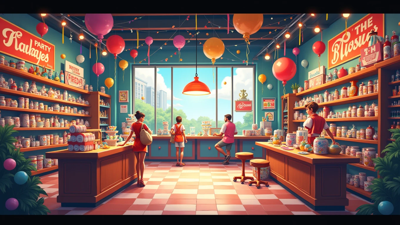 Make a party supply store model. 