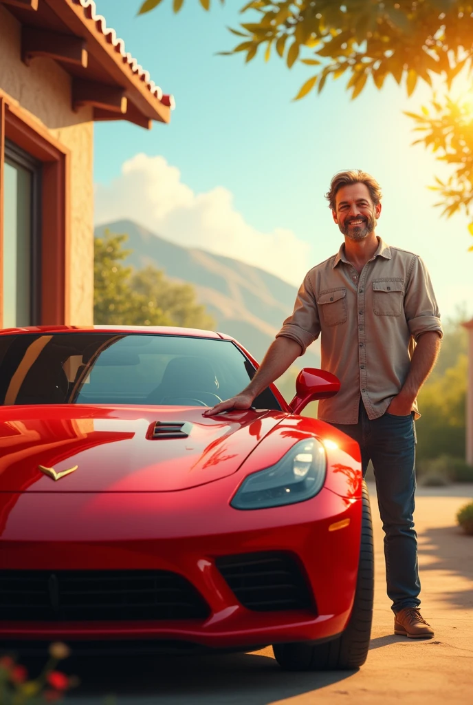 JGV wishes a happy father&#39;s day with a red car