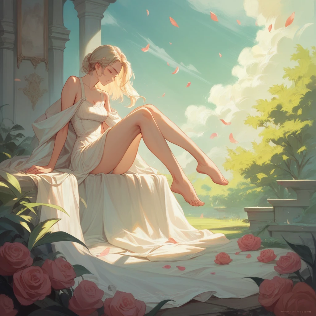 Masterpiece, high quality, top quality, highly detailed, extremely detailed, ultra-realistic, 4K, 8K, 16K, delicate anime style illustration. Cinematic lighting, graceful and beautiful painting with the theme of "feet".