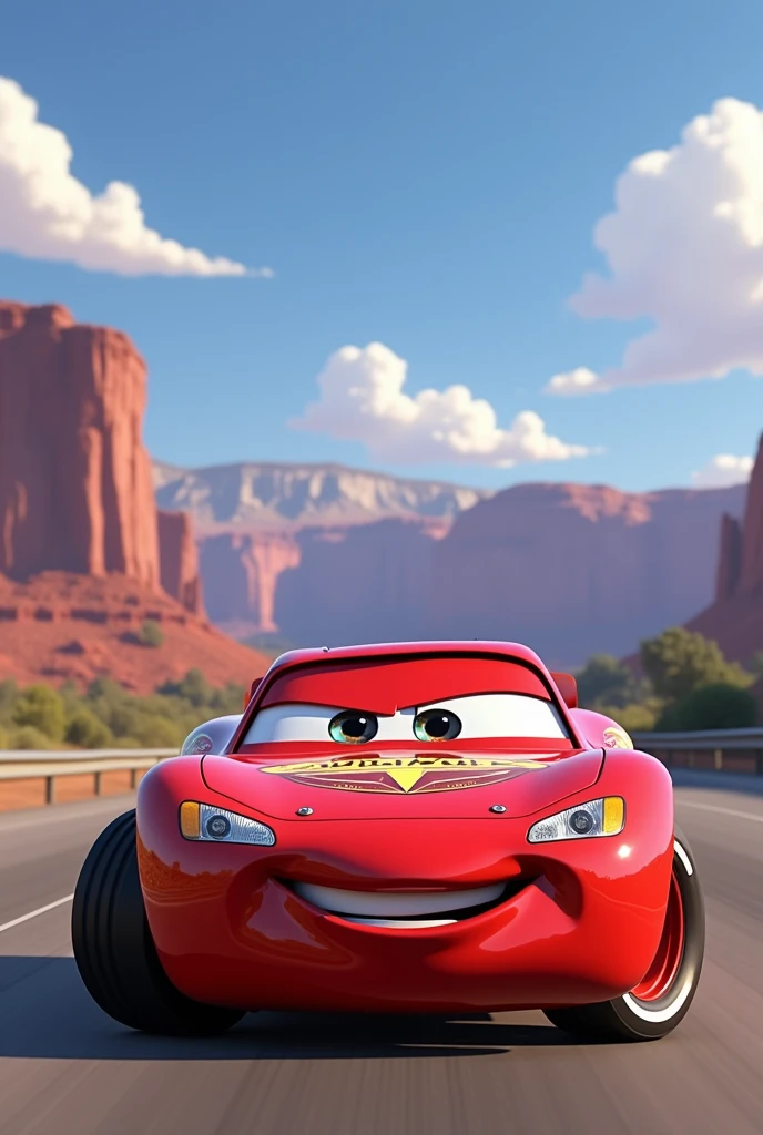 Airton Senna in the form of a car based on the Pixar film Cars
