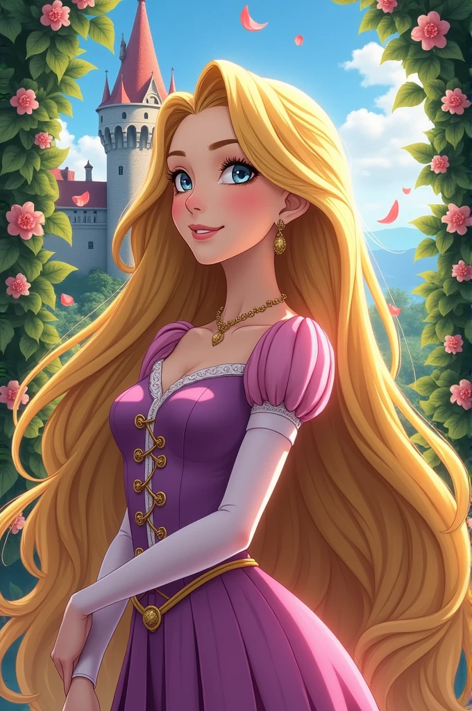 Rapunzel as an anime character