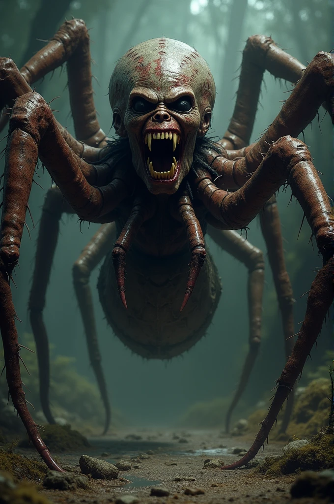 Scary half-spider woman