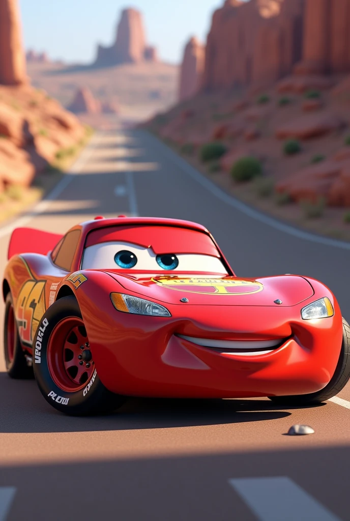 Airton Senna in the form of a car based on the Pixar film Cars