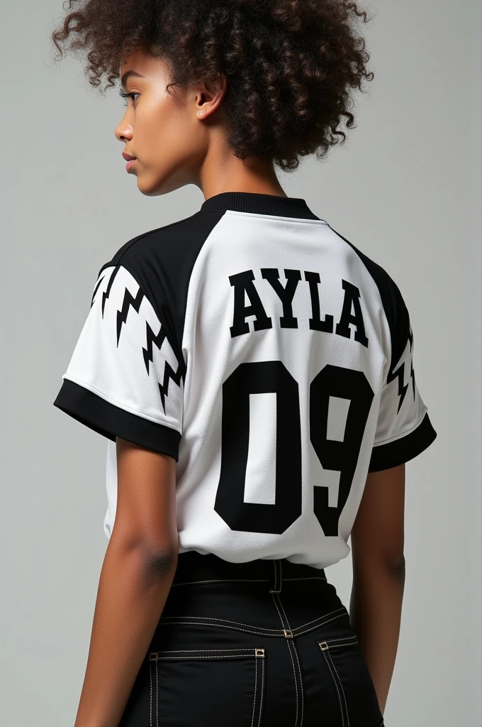 Interclass blouse with the name Ayla on the back and the number 09 in black with McQueen lightning details