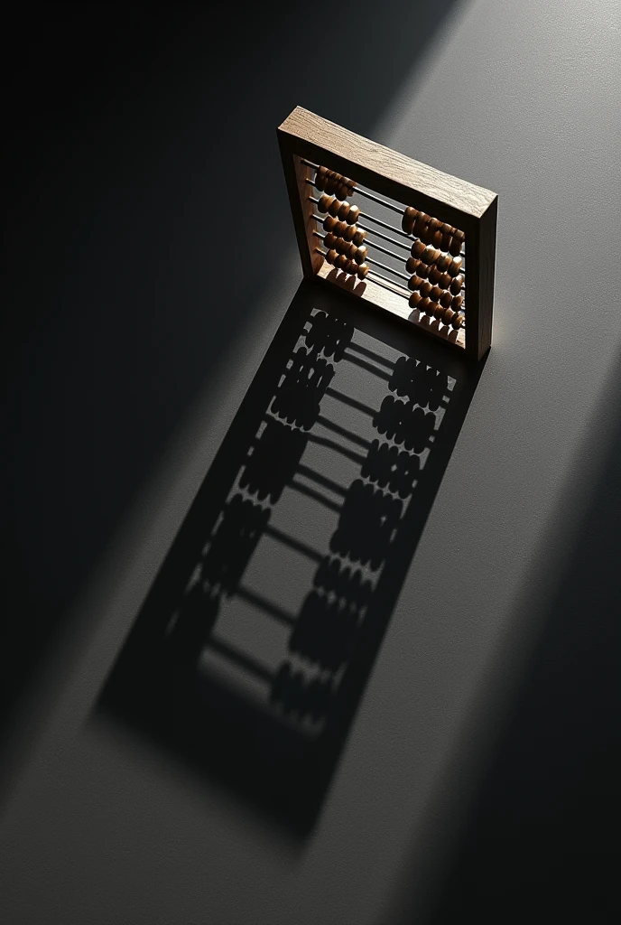Shadow of abacus projected on blackboard