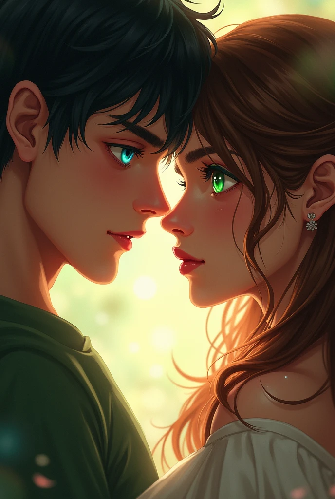 One man blue eyes , one woman green eyes, woman is açelya , man is BatuHan