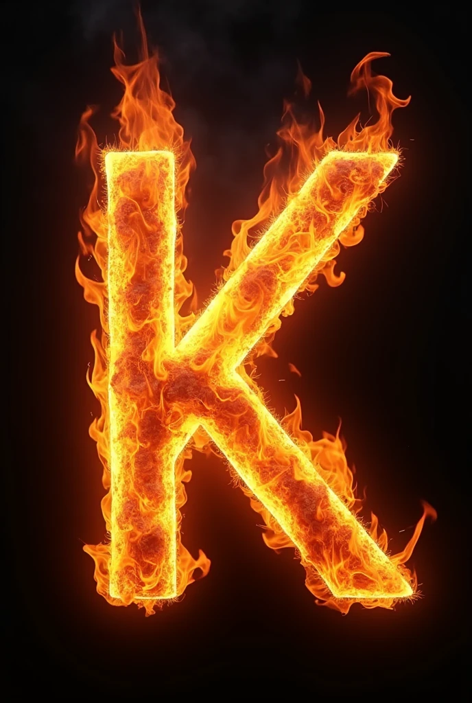 letter K on fire