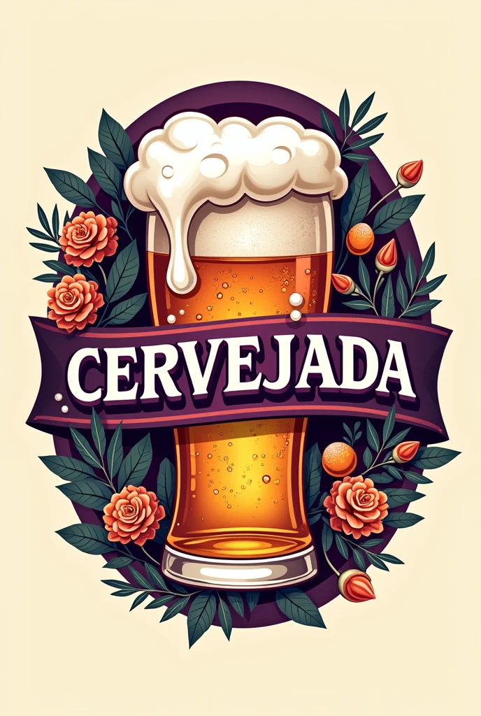 create a purple logo that says CERVEJADA 2024 in Portuguese with a more elaborate image of beer
