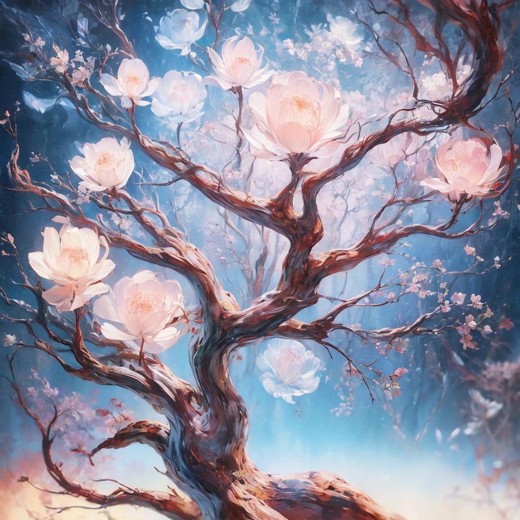 an ancient forest, with extreme delicacy、High quality digital presentation, Reach 8K resolution. The work has been highlighted on the ArtStation website for its sharp focus, Rich light changes, and a very complex and detailed central composition.. Inspired by artists like Lois van Baarle (Lois), Ilya Kuvshinov, and Studio Ghibli, The website is styled to present a chibi-kawaii aesthetic，Soft tones，watercolor.